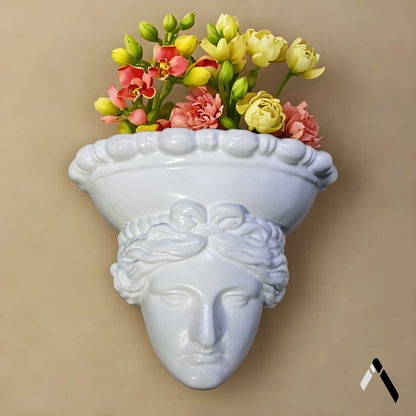 Roman head wall planter