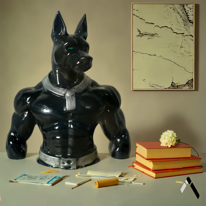 Egyptian Warrior Dog statue